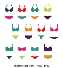 Set of women's swimwear -  vector illustration