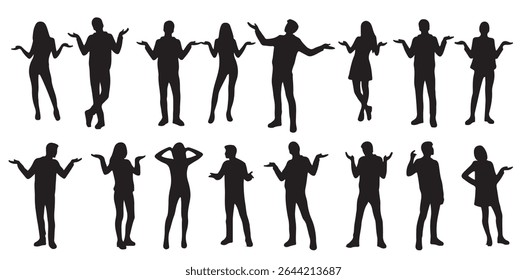 Set of wondering person vector illustration