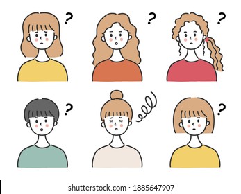 Set of wondering women, vector illustration