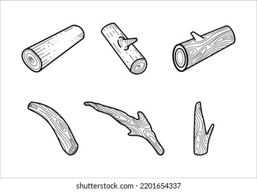 Ilustraciones de Set of Wood Branch 