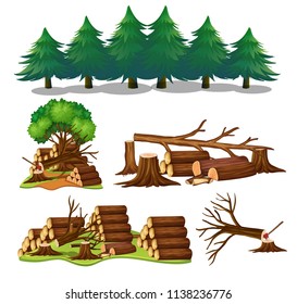 A Set of Wood Element illustration