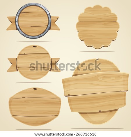 Set of wood elements for design. Vector illustration 商業照片 © 