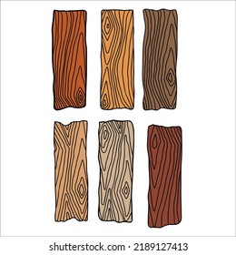 Juego de ilustraciones de textura de grano de madera 