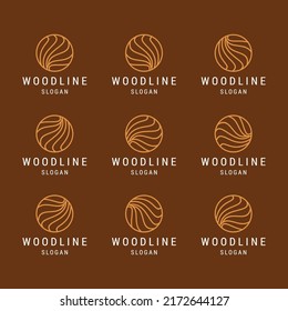 Set wood logo icon design template vector illustration