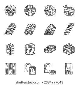 Set of Wood Logs for Forestry and Lumber Industry line icon vecter.