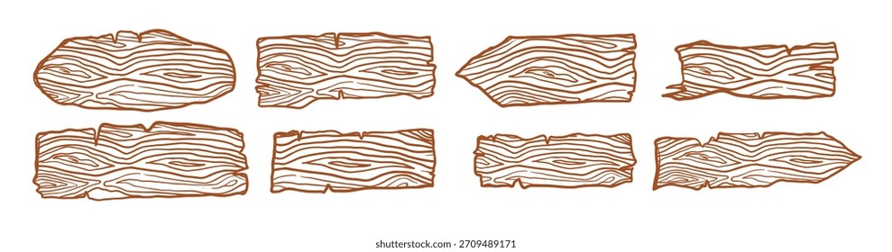 Set of Wood Logs Vector illustration