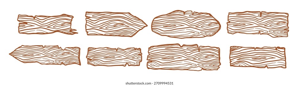 set of Wood Logs Vector illustration