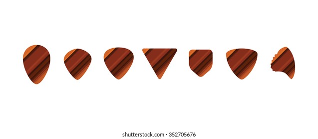 Set of Wood Picks - Isolated Vector Illustration