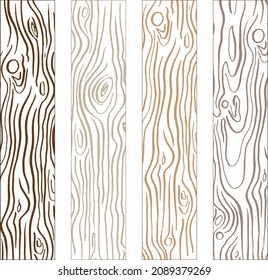 Set of wood planks. Сollection of wooden bars for the manufacture of carpentry. Vector illustration. Sketch Industrial wood. Ink Texture with wood effect on white background