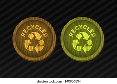 set of wood recycled lables
