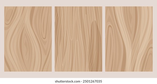 Set wood templates annual rings texture top view surface. Tree material, plank or panel. Stamp of tree trunk natural timber. 