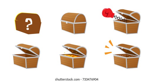 a set of Wood treasure chests