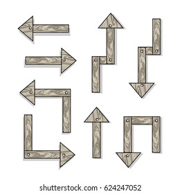 Set of wooden arrows