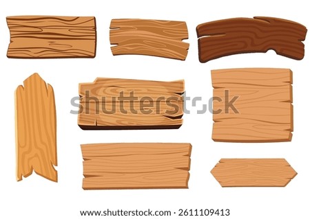 A set of wooden boards and frames in vector format, ideal for restaurant menus, signboards, and vintage-style designs