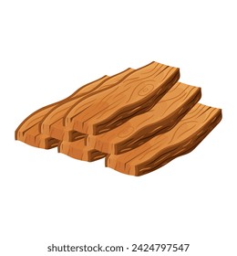 A set of wooden boards, the boards are stacked. Vector illustration