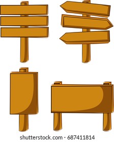  A set of wooden boards vector
