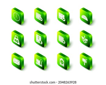 Active la casilla Madera con marca de verificación, Paquete, Almacén, Añadir a la cesta de compras, Correo y eliminación, Verificación del portapapeles de la lista de entregas e Icono de cartón de escala. Vector