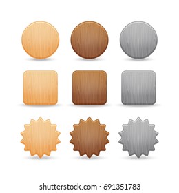 Set of wooden buttons