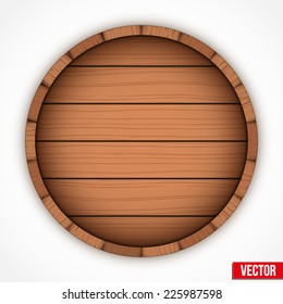 Set of wooden casks for alcohol drinks emblem. Vector illustration isolated on white background.