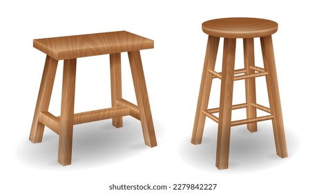 set of wooden chair furniture detailed isolated - 3d illustration - Shutterstock ID 2279842227