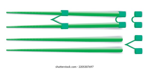 set of wooden chopstick isolated or chopstick for eating sushi, sea food, japanese and chinese food. eps vector