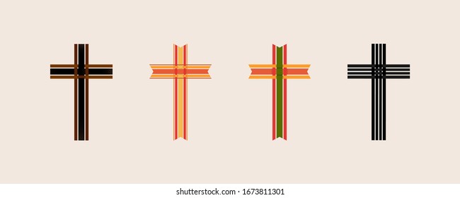 A set of wooden crosses using bamboo And the paper weaves together in alternating order. Can be used in Easter And used to make the logo of the Christian cross.