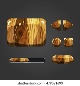 Set of wooden different buttons