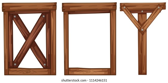 A Set of Wooden Element illustration