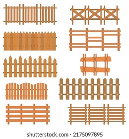 set of wooden fence icon