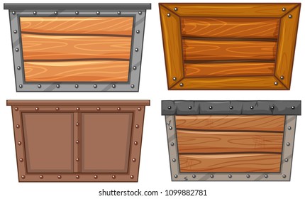 A Set of Wooden Frame illustration