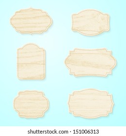 Set of wooden labels