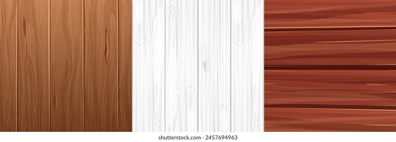 Conjunto de material de madera tablero piso de escritorio, superficie texturizada madera texturizada fondo cómico pared, panel para el juego, diseño de ui