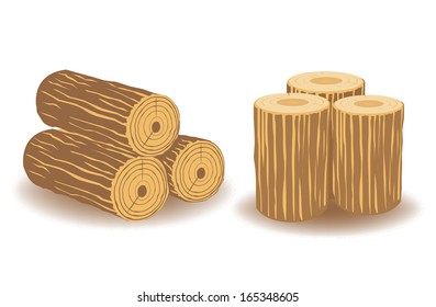 set of wooden materials