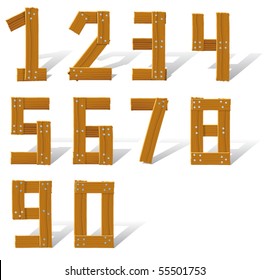 set of wooden numbers