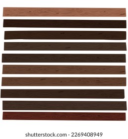 Set of Wooden Planks Vector Illustration in different colors