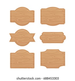 Set of wooden sign boards for sales prices