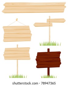 Set wooden sign vector