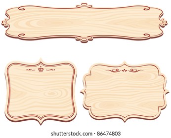 Set of Wooden Sign vector