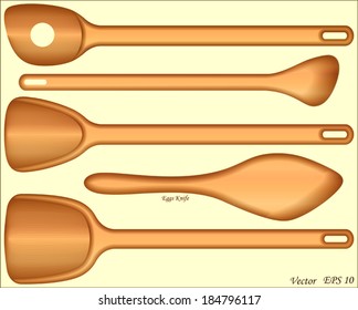 Set of wooden spoons 