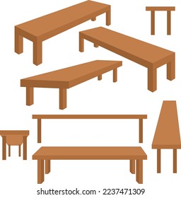 set of wooden Table in multi poses