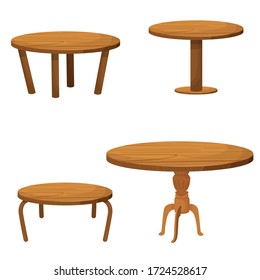 set of wooden tables vector illustration