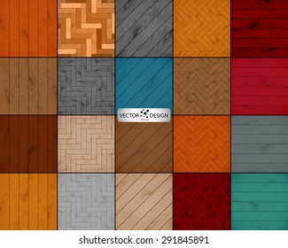 set wooden texture background of parquet. vector illustration eps10