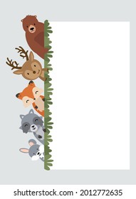 Set of woodland animals style background