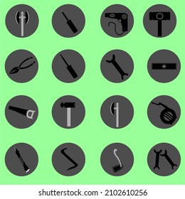 set of woodworking tools icons. vector EPS