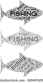 Set of word clouds in the form of an abstract fish