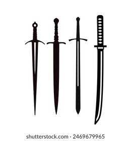 Set of word silhouette - vector illustration