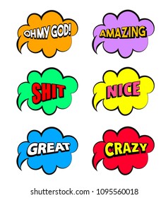 Set of Words in bubbles