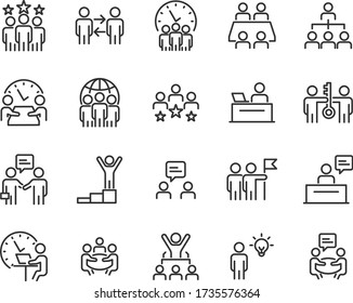 set of work icons, job, working, management, skill, business