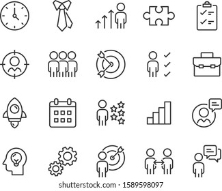 set of work icons, people, business, skill, manager, performance