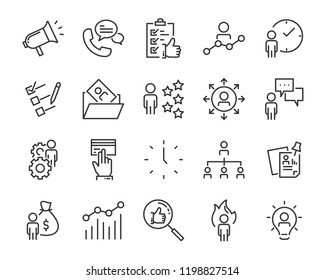 Set Of Work Icons, Such As Job, Search, Business, Training, Skills